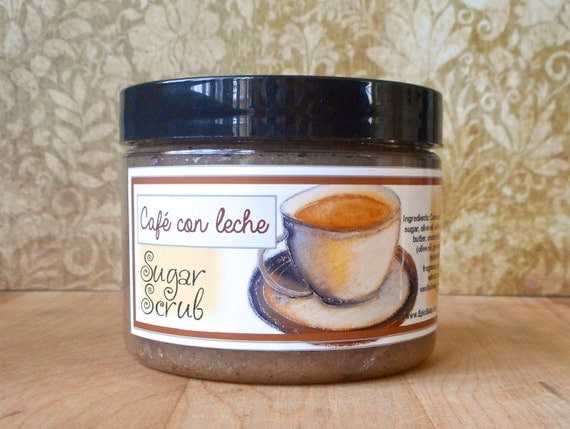 Café con leche Sugar Scrub 8 oz Coffee Milk and Vanilla