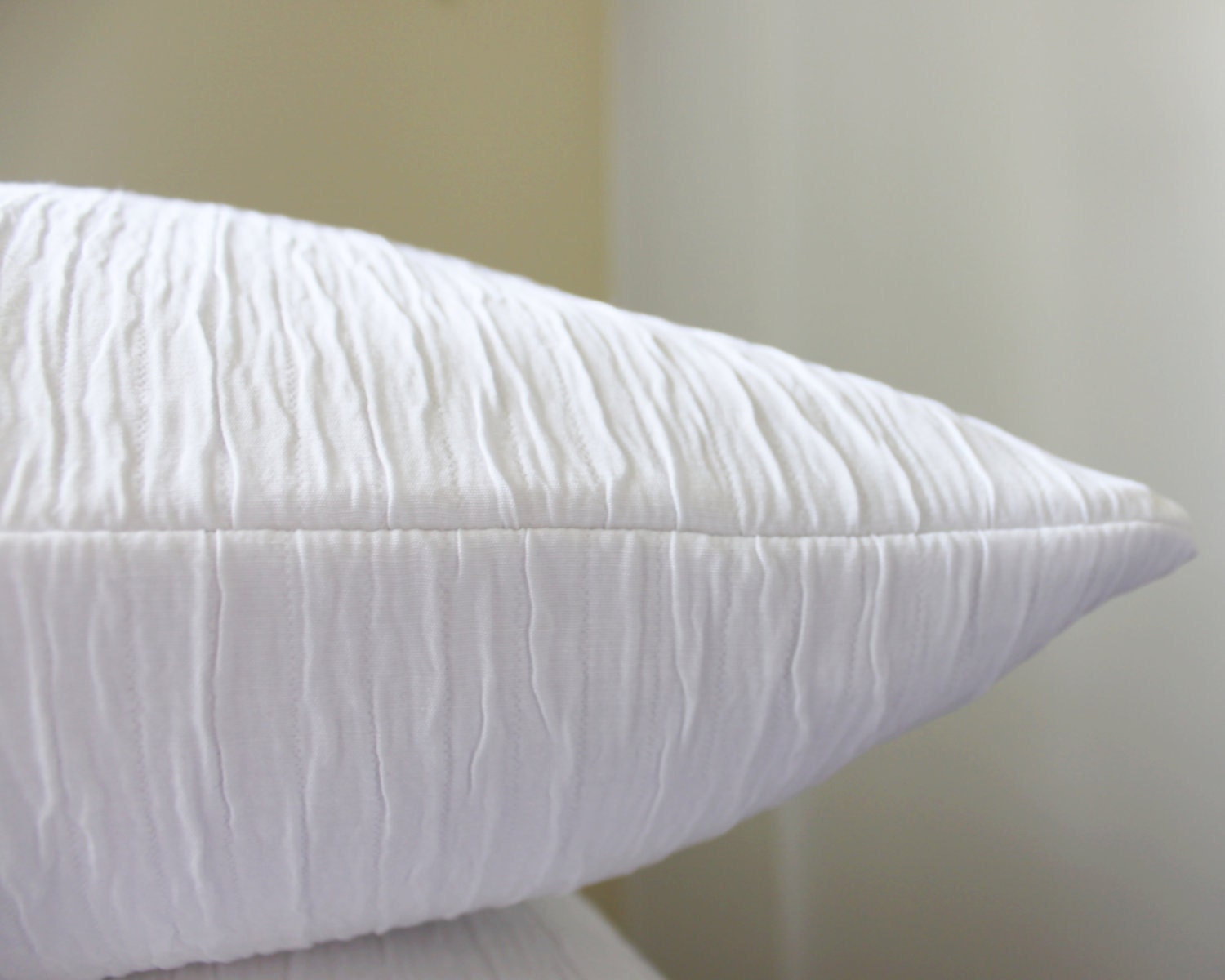 ONE Solid White Pillow Cover White Textured Throw Pillow