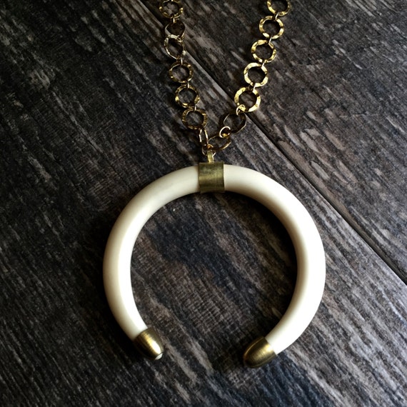 Double Crescent Necklace in Gold