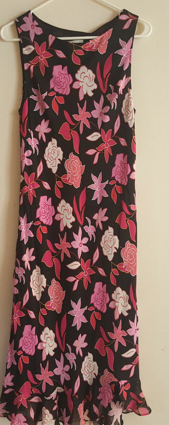 Vintage 90's Tessuto Pink Floral Maxi Dress