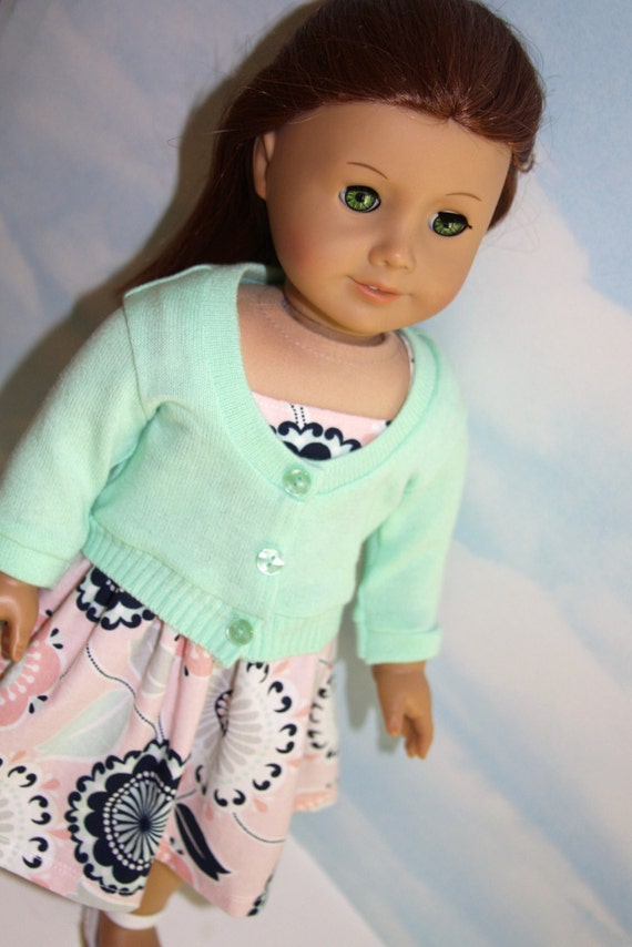 18 Inch Doll like American Girl Pink Navy and Mint Green