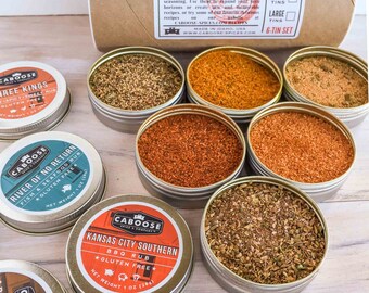 Grill Set | Boyfriend Gifts DIY | BBQ Spices Gift Kit | Birthday Gift for Him | 6 Grilling Spices Sampler Set | Kashmir to Abilene Tube Set