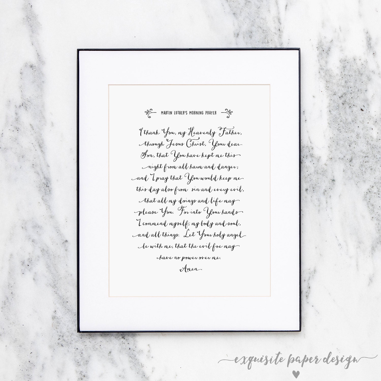 Martin Luther's Morning Prayer Scripture Art Print