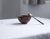walnut bowl and spoon set | bowl with spoon | natural wooden bowl | eco friendly wooden spoon | japanese style set | organic spoon and bowl 