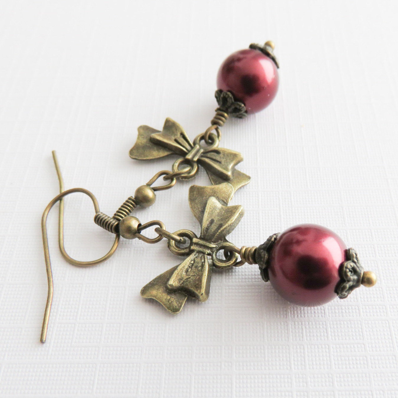 burgundy wedding jewelry set