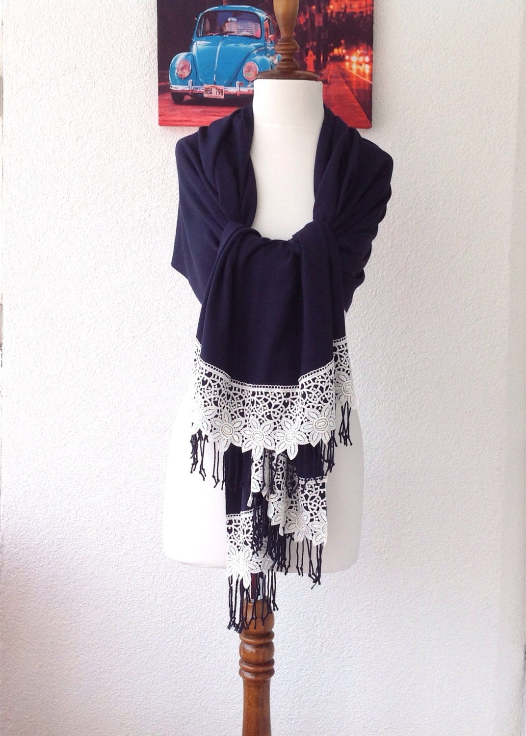 navy blue wedding shawl