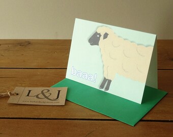 Sheep - Farm Animal Card - Sheep Greeting Card - Farm Animals Card - Lamb Greeting Card - Sheep Card - Animal Card - Farm Animals - Baa Baa