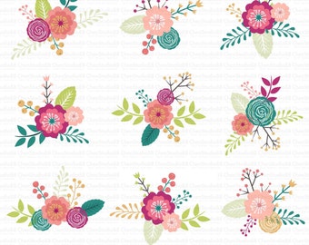 Flower frames and Lace Digital Clipart Ribbons and Frames for