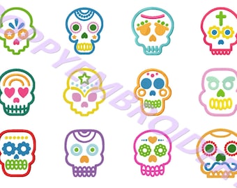 SUGAR SKULL Design for Embroidery machine / crane mexicain pour broderie machine / instant download