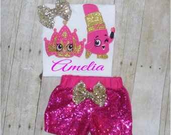 Shopkins outfit, Shopkins birthday outfit, Shopkins party, Shopkins dress, Shopkins tutu, Shopkins birthday shirt, Lippy lips, tiara