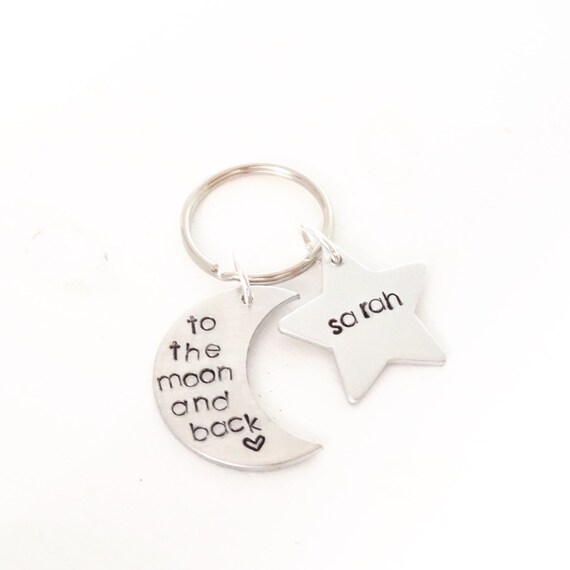 To the moon and back. Personalized keychain. by HonestExpressions