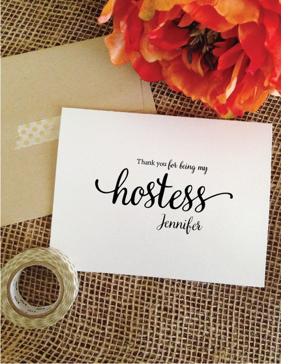 THANK YOU for being my hostess card for hostess gifts Lovely
