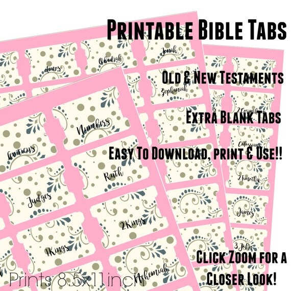 Bible Tabs Printable Bible Tabs Bible Journaling tabs