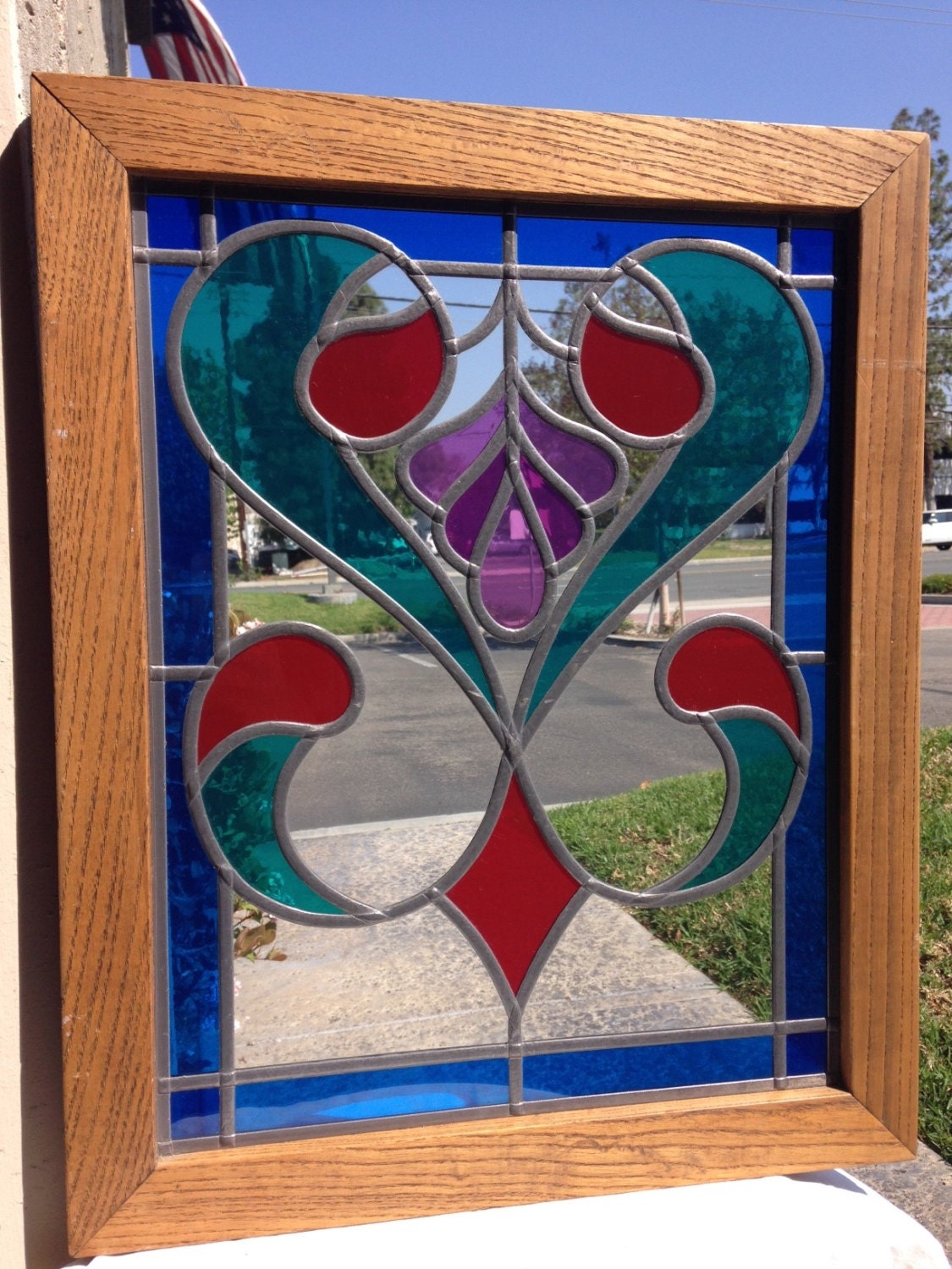 Overlay Art Glass Panel by SGOdesignerGlass on Etsy