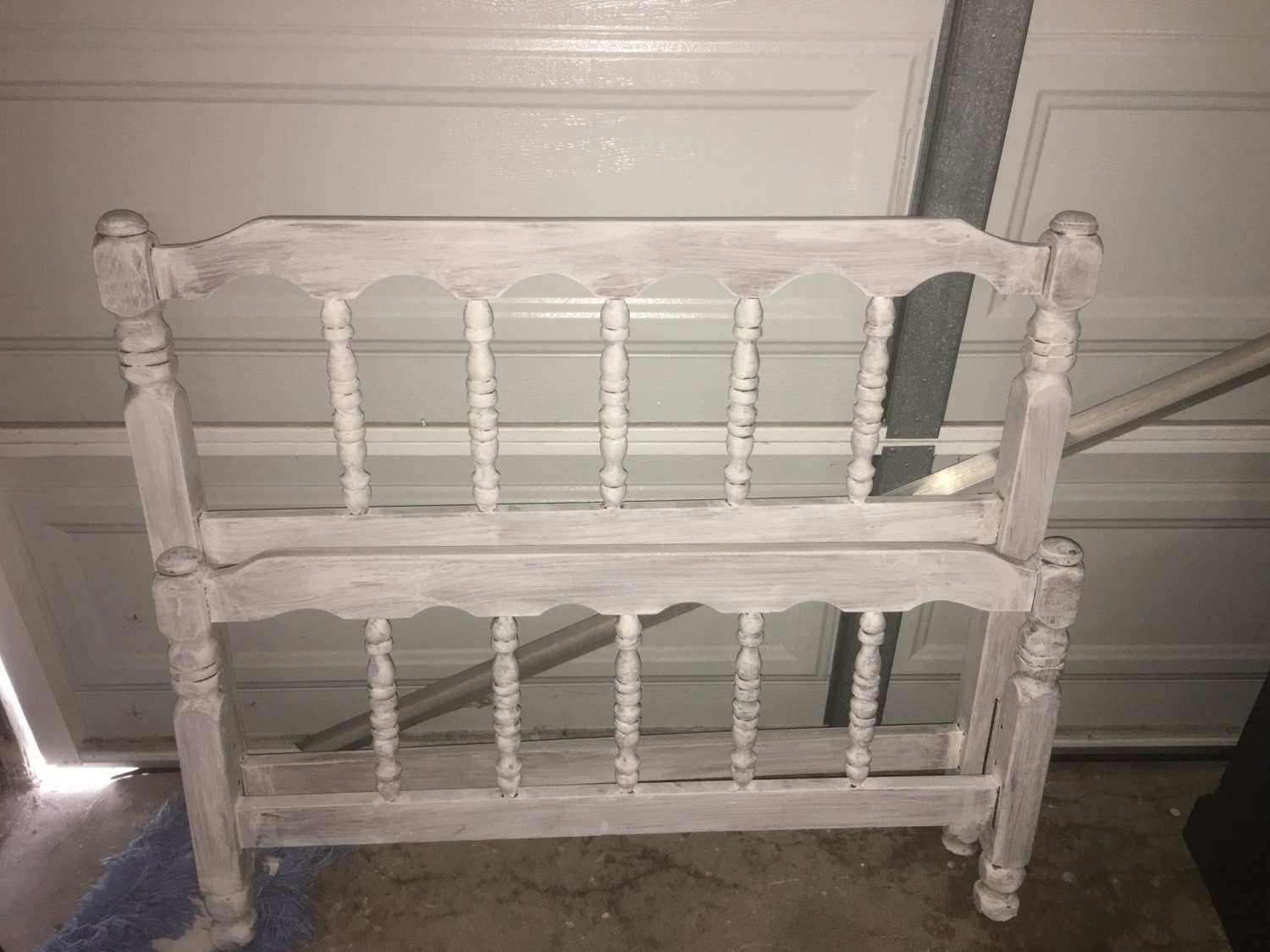 white chalk paint headboard footboard by ATuckersTreasures on Etsy