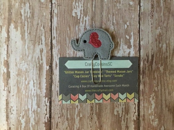Elephant Paper Clip. Elephant planner clip. Animal planner clip