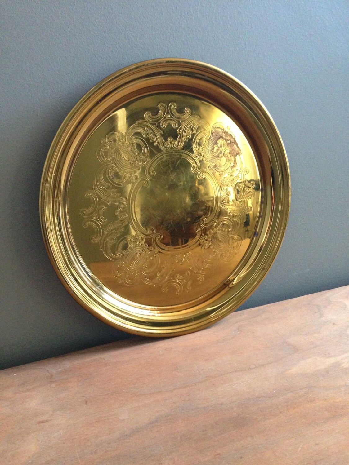 RESERVED Heavy Vintage Baldwin brass tray