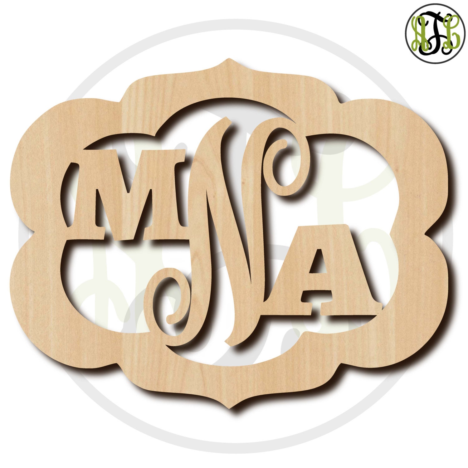 Unfinished Wood Marsha Frame Monogram, Name, Word, Custom, laser cut ...