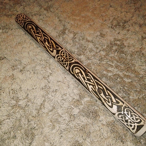 Rustic Norse Dragon Natural wooden engraved Rolling pin kitchen baking cooking utensils bakewear