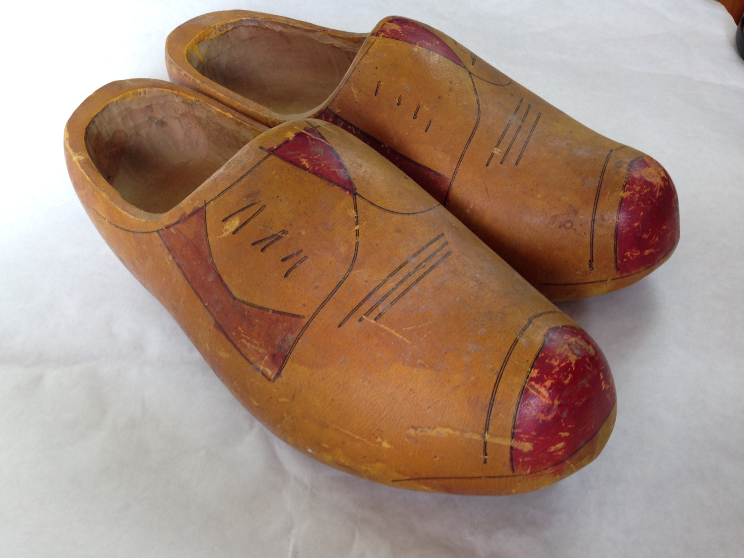 Very Old Vintage Dutch Wooden Shoes EXTRA LARGE
