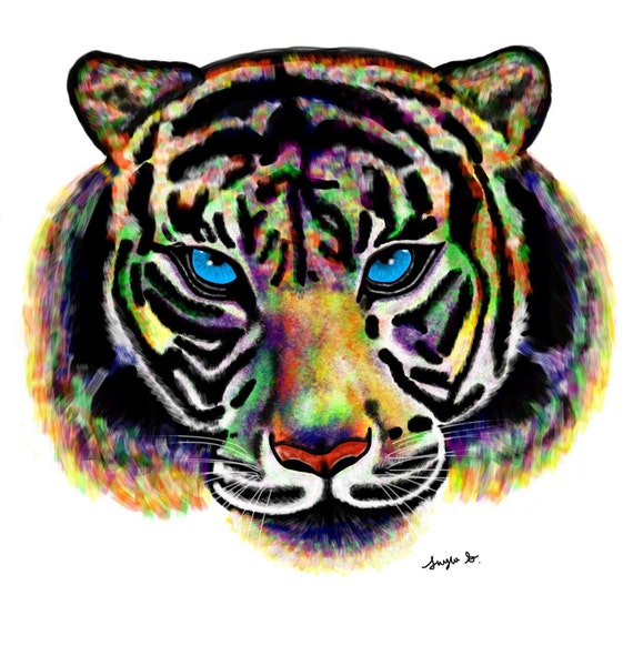 Multi Color Tiger by ShayleeSouthallArt on Etsy