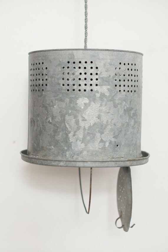 Nautical Vintage Minnow Bucket Light Fixture All New Electric