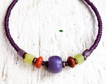 bracelet with Jade and gemstones, minimal for stacking bangles or to wear alone