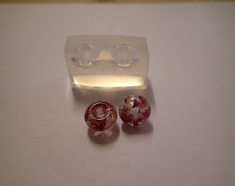 European bead clear silicone mould for resin jewellery 16 mm diameter , h 8 mm