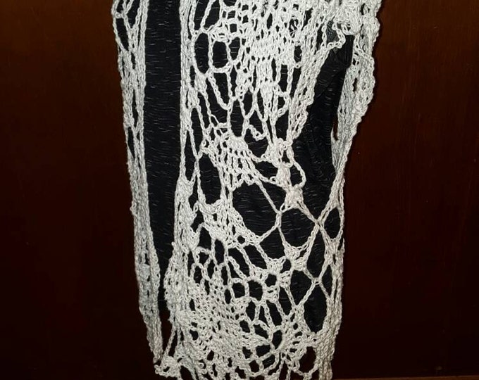 Handmade crochet white Kimono