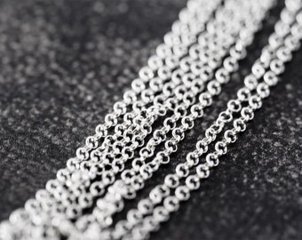 2151_Thin 925 sterling silver chain 1.5mm, Belcher chain, Rolo silver chain, Anchor chain 925 Italy silver chain Chain for jewelry making_1m