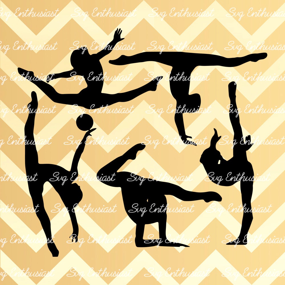 Download 5 Gymnasts SVG cut files Gymnastic SVG files Gymnasts