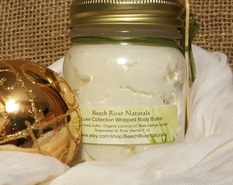 Peppermint Whipped Body Butter, coconut oil lotion, organic shea butter lotion, homemade lotion, whipped shea butter, hand lotion, gift idea