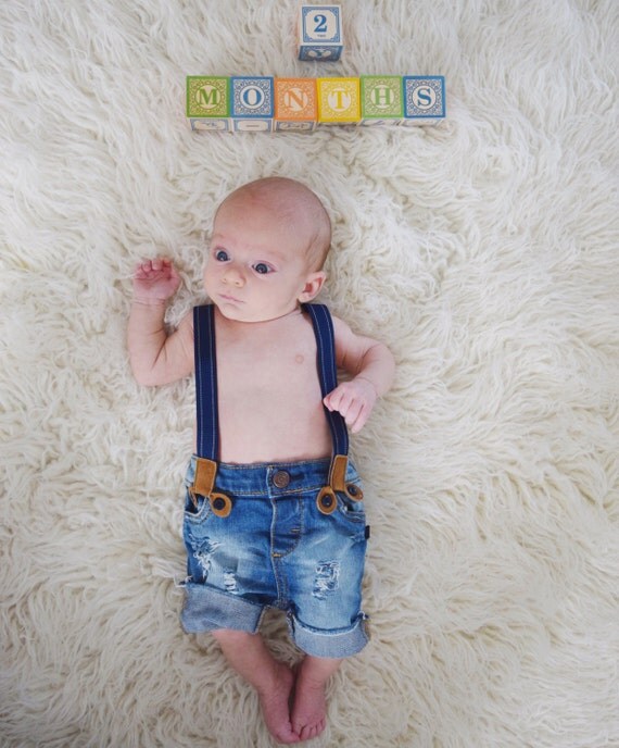 Baby Boy Shorts and Suspender Set // First Birthday Outfit