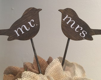Bird Cake Toppers, Love Bird Cake Toppers, Rustic Cake Toppers, Wedding Cake Toppers