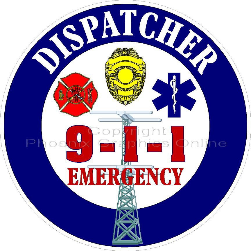 911 Emergency Dispatcher Fire Police EMS Reflective Decal