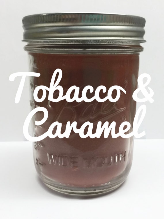 TOBACCO & CARAMEL Scented Premium Candle by GoldilocksAndBear
