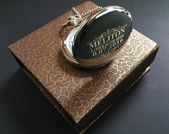 Father in Law gift-Silver engraved pocket watch-Groomsman gift-Best Man gift-Usher gift-Officiant gift-Wedding gift-Brother in law gift