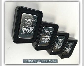 Groomsmen gift set - 4 Personalized lighters - 4 Groomsmen gifts - Bridesmaid Wedding gifts -4 Best man Wedding gifts - Laser engraved