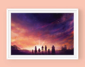 Undertale Pacifist Poster: Bright Future, Frisk, Toriel, Sans, Papyrus, Undyne, Alphys, Asgore, True Pacifist Ending, Undertale Art