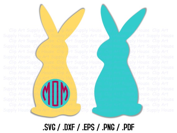 Download Items similar to Easter Bunny Monogram SVG Clipart, SVG ...