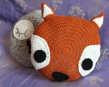 Unique crochet fox pillow related items | Etsy