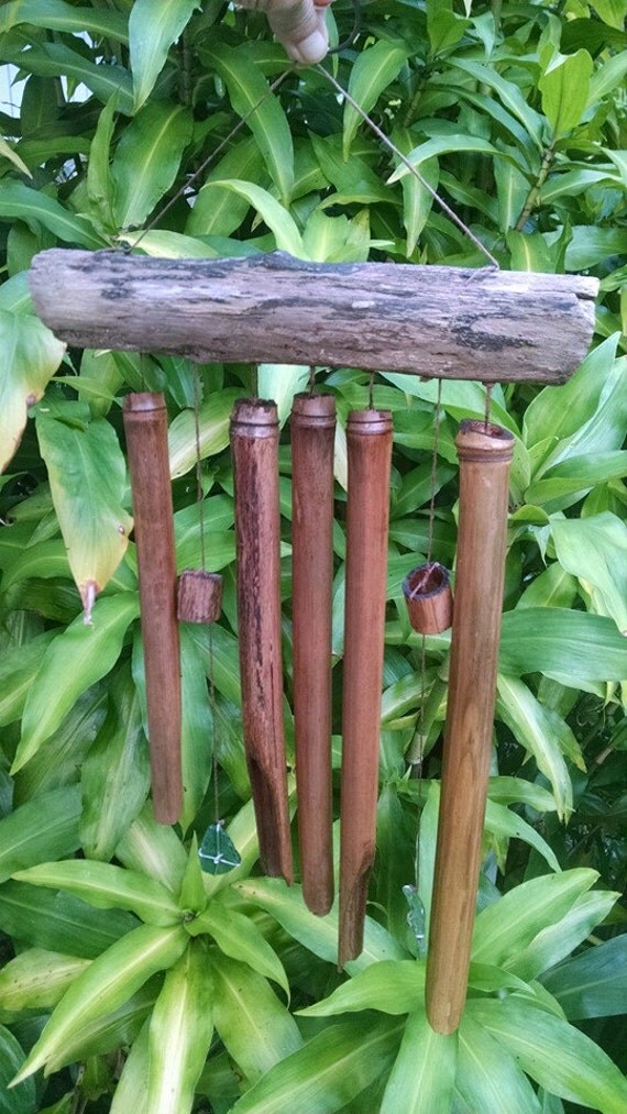 Hawaiian Bamboo wind chimes 4 in series by Kalikascardsandgifts