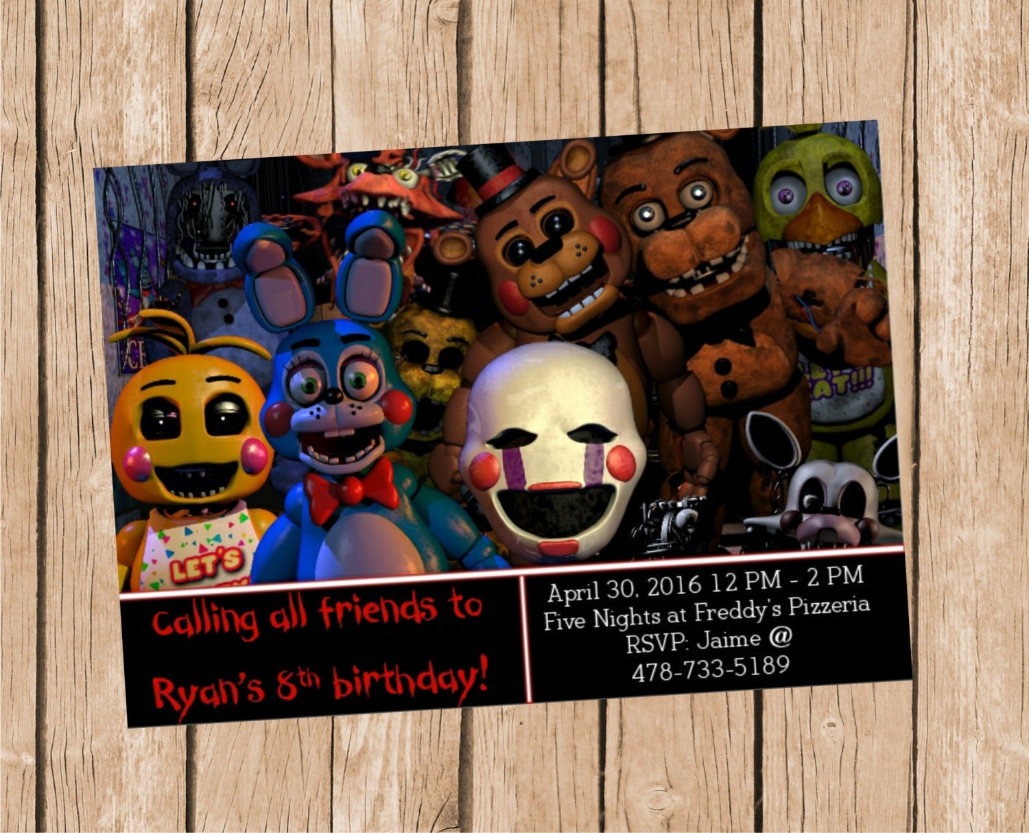 Five Nights At Freddy's Birthday Invitations 10