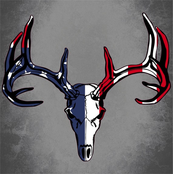 American Flag Deer Skull Hunting Window Decal by AviatorDesigns