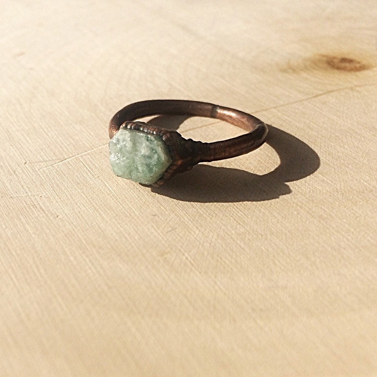 Raw Emerald Statement Ring/Raw Emerald by AmyKaeAtelier on Etsy