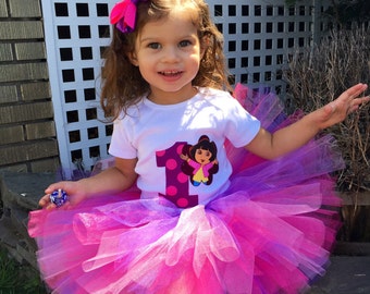 Dora The Explorer Tutu Outfit, Purple Tutu Set, Dora Tutu Set, Dora Birthday Outfit, Dora The Explorer Tutu Set, Dora Tutu Outfit
