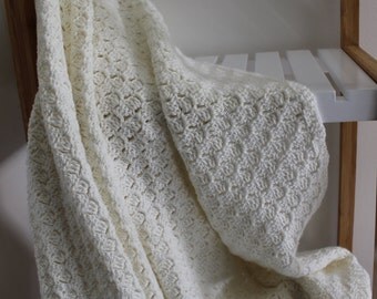 Crochet blanket-crochet floor rug-cream crochet rug-acrylic wool rug-acrylic wool throw rug-afghan throw