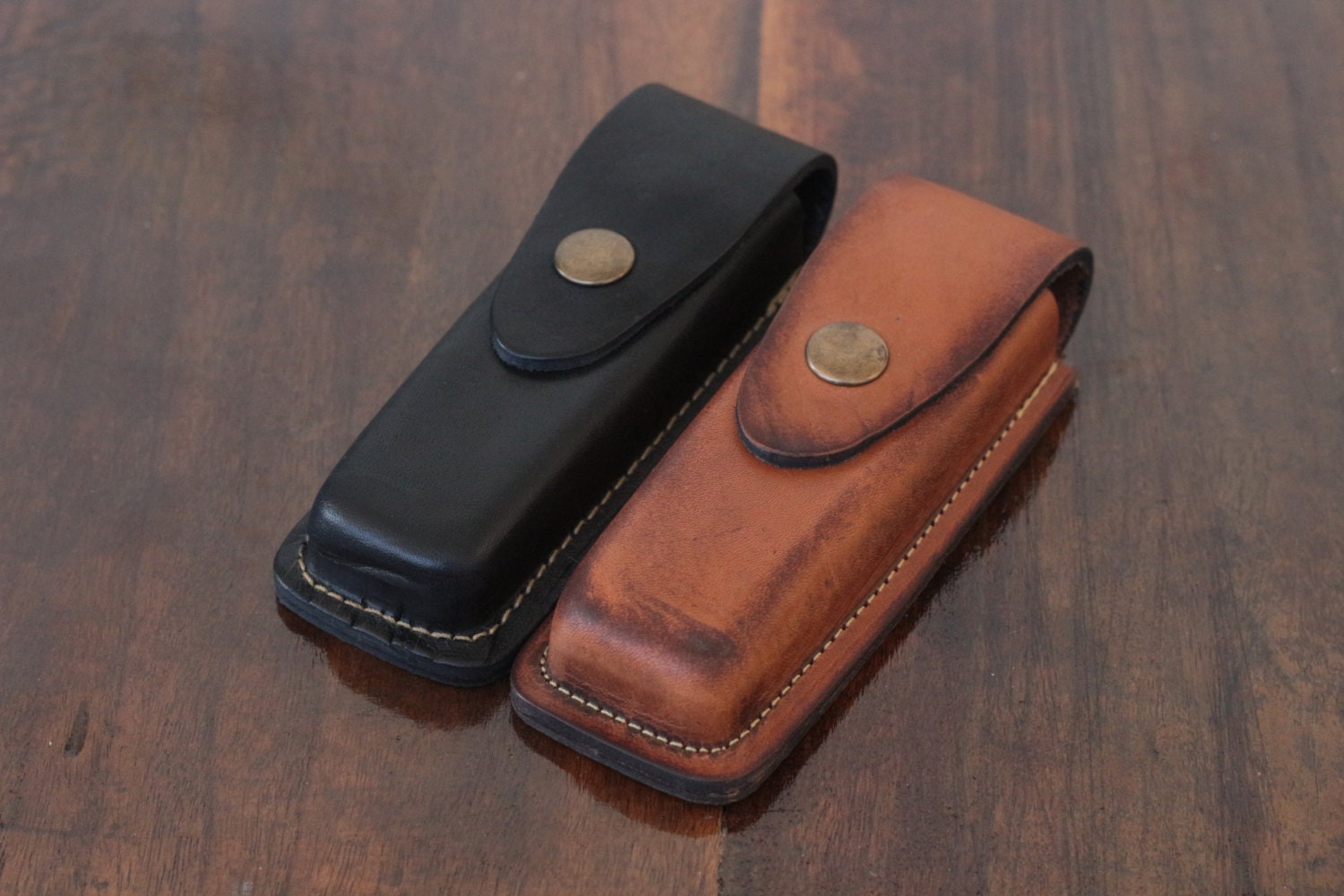 Black Brown Folding Pocket Knife Multi Tool Sheath Pouch Case