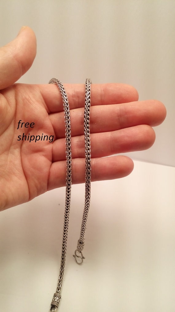 Heavy sterling silver neck chain 22 inches by silveroceanjewels