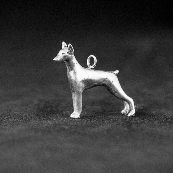 Sterling Silver Doberman Pinscher Charm Doberman Charm